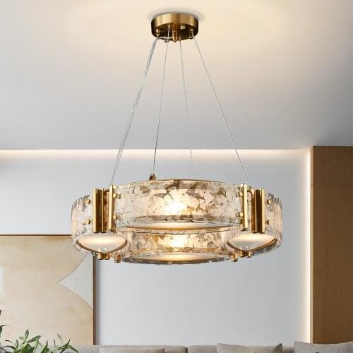 Chandelier modern living room home decor kitchen round glass hanging lamp for bedroom dining room indoor lighting
