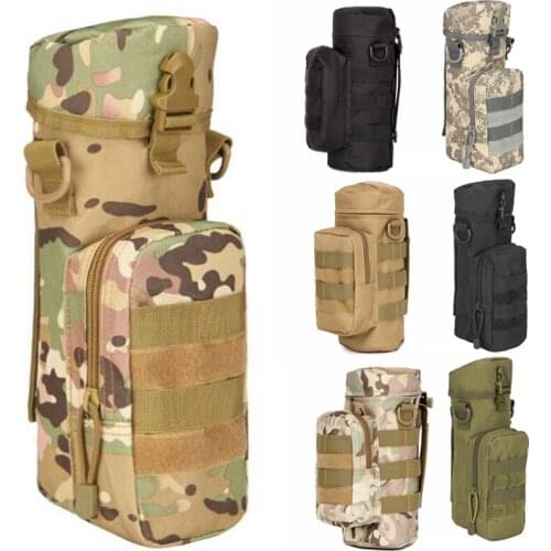 Tactical Water Bottles Pouch Military MOLLE Attachment Kettle Holder Bag Drinks Carrier Case for Cycling Hiking Camping Climbing