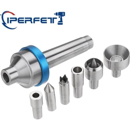 Wood Lathe To Interchangeable Live Center MT2 Morse Taper 2 Shank with 6pcs Interchangeable Center Live Points Woodworking
