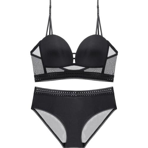 U-shaped Beauty Back Sexy Bra Small Bra Gathered Bra Suit Lace Gloss Invisible Lingerie Woman Lace Lingerie Set Sexy Bra Set