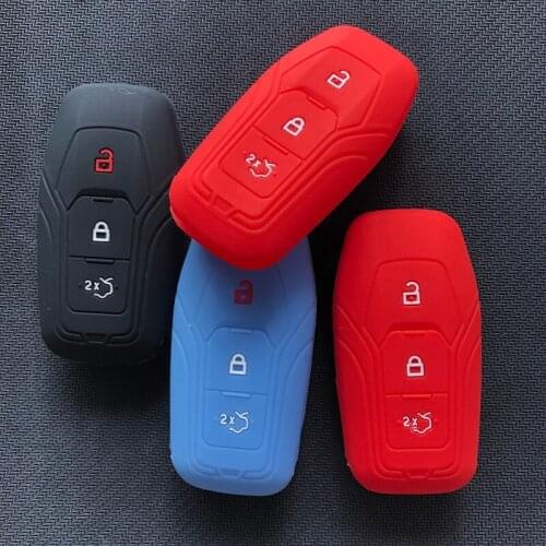 Smart fob shell silicone Remote silikon cover for ford key mondeo mustang Fusion 3 button holder