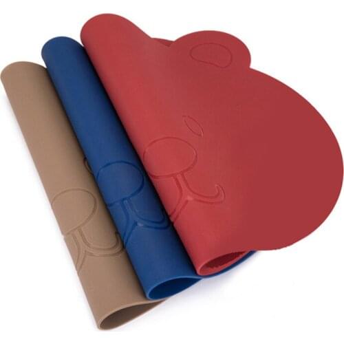 High-grade imitation leather grain bear placemat decorative silicone mat kitchen table mat heat insulation mat