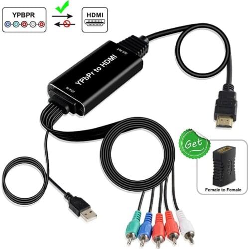 YPBPR TO HDMI Converter Adapter 5RCA RGB Support 1080P Color Difference to HDMI Converter RGB to HDMI 2M Cable Adapter