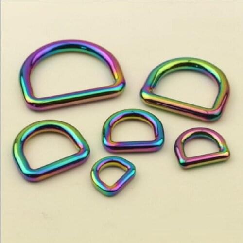 10pcs/lot color die-casting seamless D buckle suitcase bag shoulder strap chain D buckle D-shaped ring hardware accessories