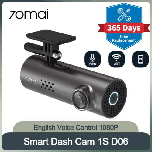 70mai Smart Dash Cam 1S Car DVR English Voice Control APP Record Control 130° Wide Angle Loop Recording Dash Camera Recorder
