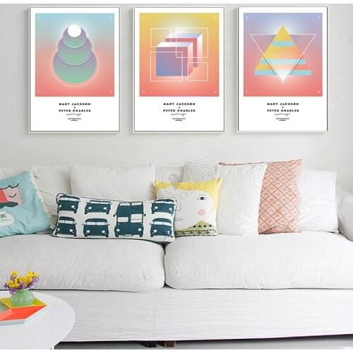 Abstract Color Geometry Modern Hipster Concise Art Prints Poster Art Picture Canvas Painting Wall Pictures Mural Chic Home Decor