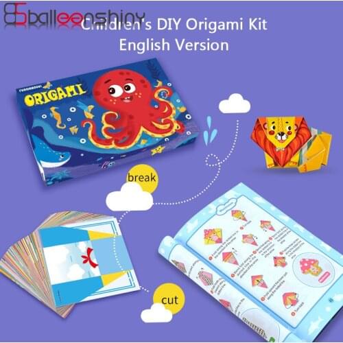 BalleenShiny Baby Toys 3D 144pcs Origami Toy English Description Manual DIY Paper Art Baby Early Learning Education Toys Gifts