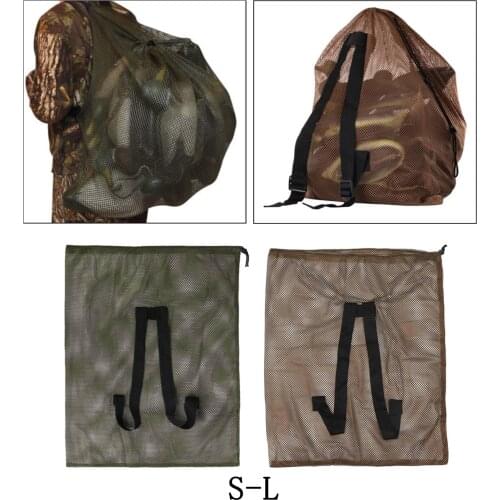 Waterfowl Mesh Bag Large Decoy Bag Shooting Pigeon Goose Duck Hunting Game Bait Backpack w/ Shoulder Straps for Hunting