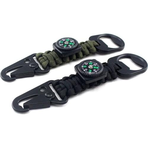 A342 Outdoor Climbing Keychain Survival Equipment Keychain Multifunctional Compass Bottle Opener Keychain