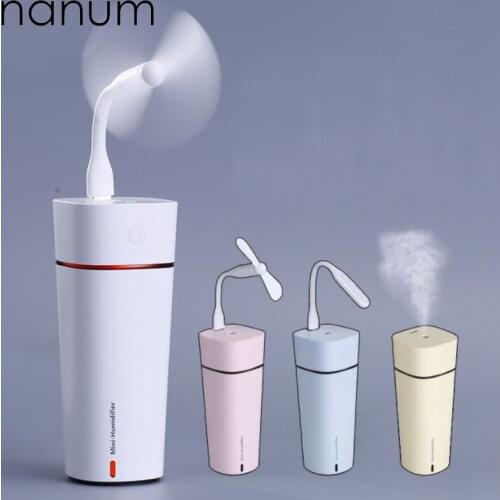 3 in 1 M11 Cup Humidifier Air freshener Mini Air Purifier Aromatherapy Essential Oil Diffuser LED Night Light USB Fan Fogger