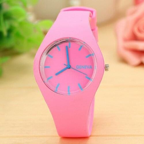 Geneva Womens Watches Fashion Pink Candy Jelly Watches Women Sport Watches Silicone Band Quartz Wristwatches Ladies Watches