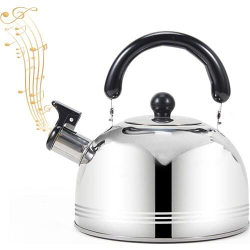 Stainless Steel Kettle Whistling Kettle For Gas Stove 2/3/4L Whistle Tea Kettle Water Bottle Durable Rust-proof Kitchen Cookware