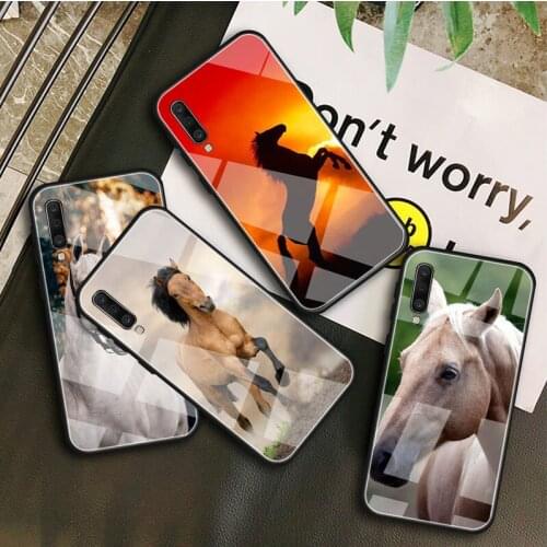 Horse Animal Tempered Glass Case For Samsung Galaxy A 10S 10E 20S 20E 30S 40 50S 60 70 80 90 6 7 8 Shell