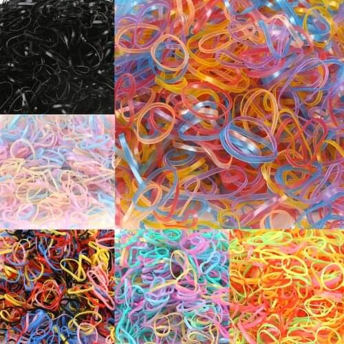 Mix Color Approx 1000pcs/Lot elastic hair bands for Child Baby Hair Holders black Rubber Bands girls Tie Gum Hair Accessories