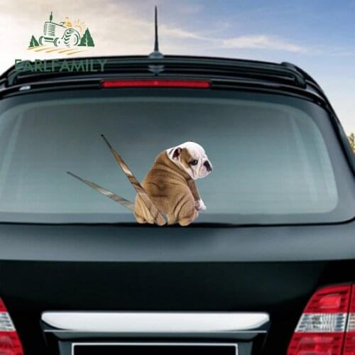 EARLFAMILY 20cm for French Bulldog Wiper Car Stickers Personality Car Accessoires Decal Waterproof Campervan JDM VAN RV Decor