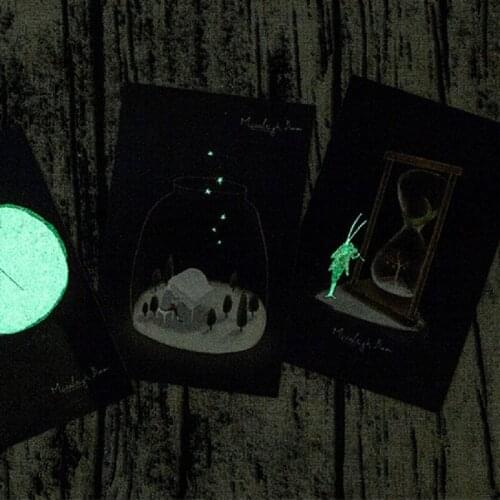 Noctilucent 30pcs MR rabbit play violin at night card multi-use as Scrapbooking party invitation DIY card message card postcard