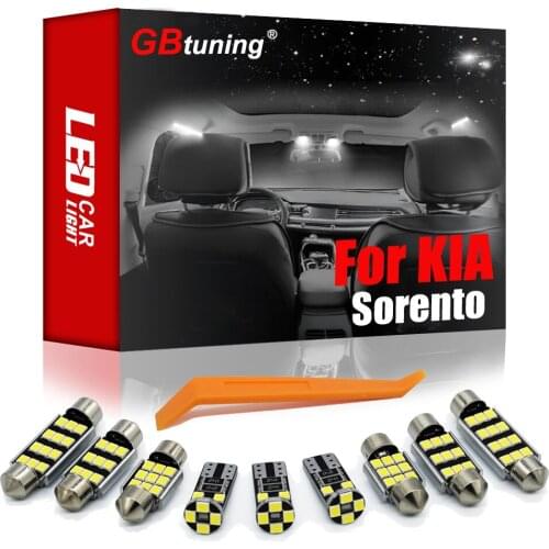 GBtuning Canbus LED Interior Light Kit For KIA Sorento JC XM UM 2002-2019 2020 Car Trunk Dome Bulb Map Reading Room Ceiling Lamp