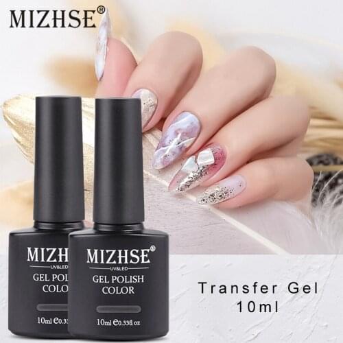 MIZHSE Nail Foil Adhesive Glue Starry Sky Sticker Transfer Gel Nail DIY Design Soak Off UV LED Nail Art 10ml Gel Varnish