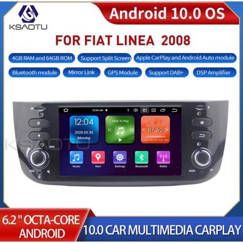 KSAOTU 6551 6.2" 8-Core Android 10.0 Car Stereo Carplay DSP DAB+ GPS WiFi USB DVB-T 4G TPMS Canbus OBD2 For FIAT LINEA