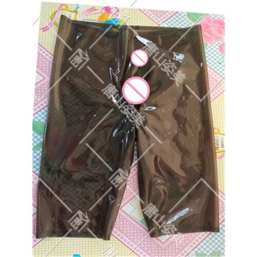 MEN LATEX SHORT WITH TWO CONDOMS LATEX UNDERWEAR