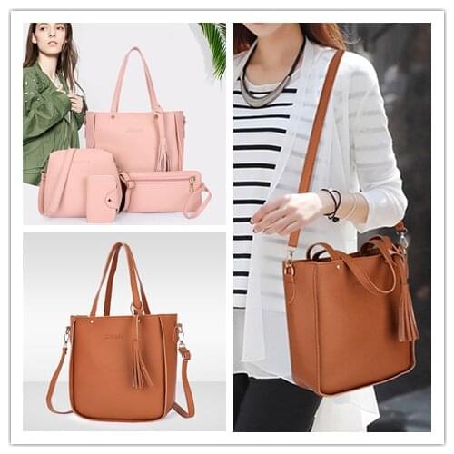 4pcs Woman Bag Set Fashion Female Purse and Handbag Four-Piece Shoulder Bag Tote Messenger Purse Bag Drop Shipping