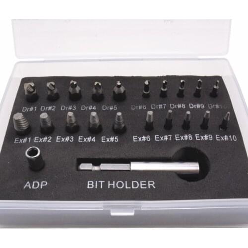 22PCS Damaged Screw Extractor Drill Bits Guide Set for Broken Screw Bolt Extractor Screw Remover Tool