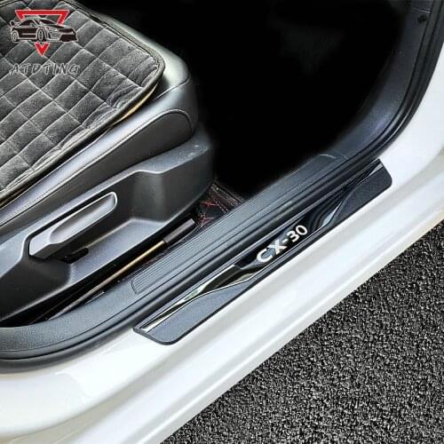 Car Door Sill Cover Trim Stainless Steel Scuff Pedal Protector Auto Styling Accessories For Mazda Cx-30 Cx30 Cx 30 2019 2020