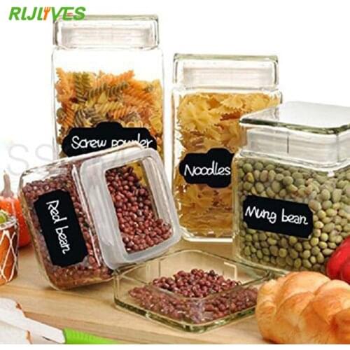 RLJLIVES 36Pcs/Set Blackboard Sticker Handmade Chalk Pen Chalkboard Sticker Labels Vinyl Kitchen Jar Decor Sticker Labels