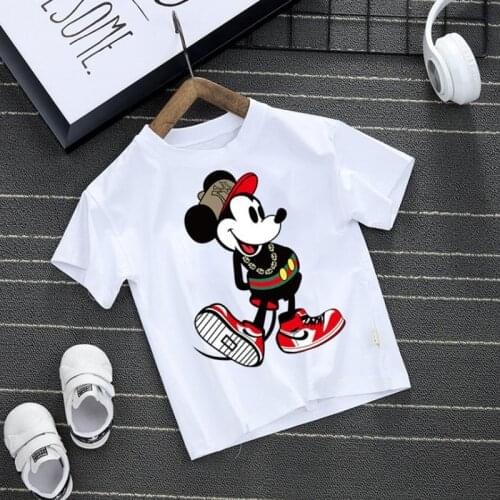 2021 new childrens clothing summer t-shirt middle and small children foreign style new clothes Mickey Mickey Mouse Korean baby