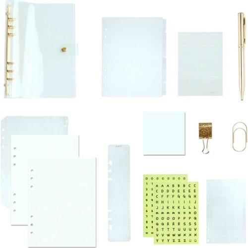Office Stationery DIY Hand Account Transparent Loose-Leaf Book Paper Clip Storage Bag Gift Box Student Set