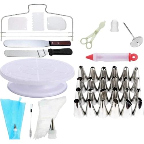 60 Pieces Cake Decorating Tool Set Cupcake Baking Stand Supplies Bakeware
