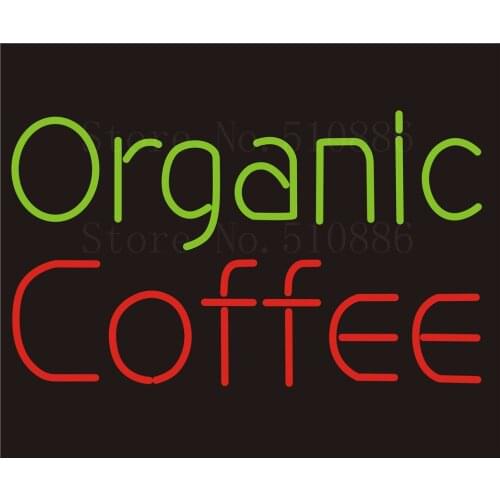 Custom NEON Sign Board Organic Coffee Glass Tube Party Bar Club Pub Display Store Shop Light Signboard Signage Signs 17*14"
