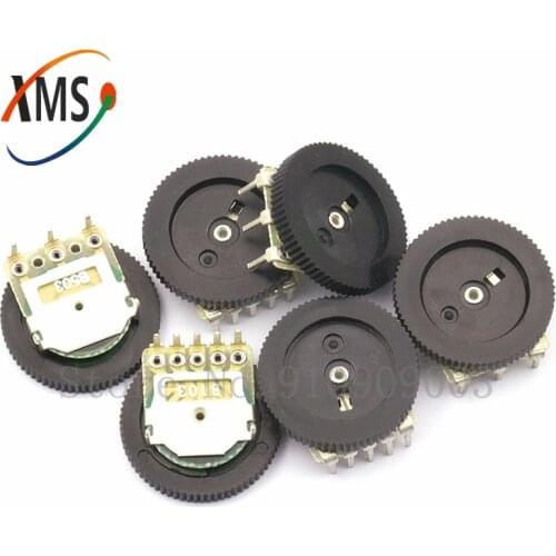 5pcs Double Gear tuning potentiometer B503 50K 5Pin 16*2mm Dial Potentiometer