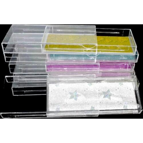 20pcs Acrylic false eyelashes packaging box Fake 3D Mink Lashes boxes faux cils transparent plastic Case with trays
