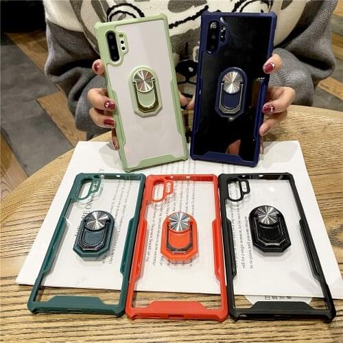 Clear Shockproof Case for Samsung Galaxy S20 Ultra S9 S10 Plus Note 20 10 9 A51 A71 A20 A91 Candy Transparent Armor Stand Cover