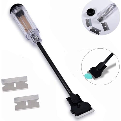 FOSHIO Car Sticker Remover Dust Cleaning Razor Scraper+2Pcs 1.5" Blade with Box Window Film Tint vinyl Car Wrap Tools Cleaner