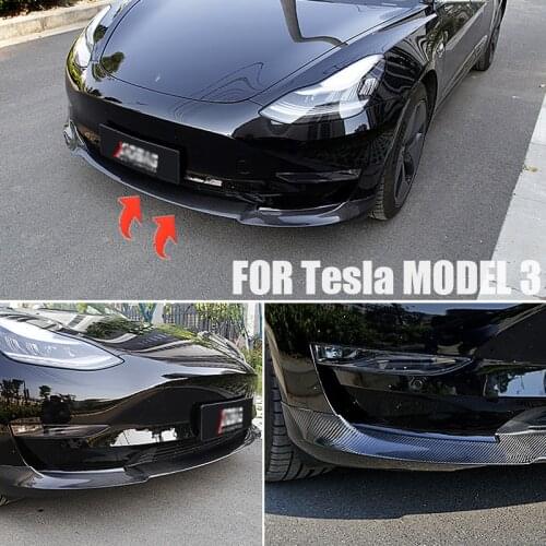Carbon fiber exterior/black car front bumper splitter lip body front lip spoiler splitter Tesla Model 3 2017-2020 modified parts