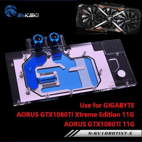 BYKSKI Water Block use for GIGABYTE AORUS GTX 1080Ti Xtreme Edition/GV-N108TAORUS-11GD/Full Cover Graphics Card Copper Radiator