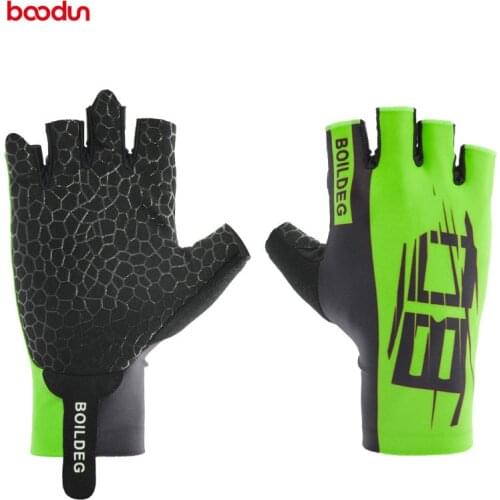 Boodun High Elasticity Bike Gloves Thin Lengthen Wrist Sport Fitness Gloves Rose Blue Green Color Silicon Gel Anti-skid Gloves