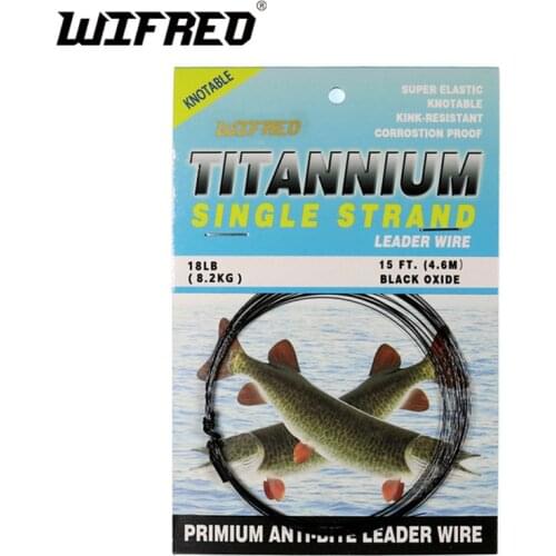 Wifreo 15ft/4.6m No Kink Titanium Leader Line Saltwater Pike Fishing Leaders / Trace Fly Tying Wiggle Tail Link Wire
