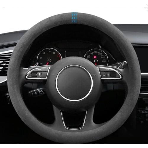 Car Steering Wheel Cover 38cm Anti-Slip Suede Leather for Chevrolet Trax Malibu Captiva Lacetti Aveo Equinox Car Accessories
