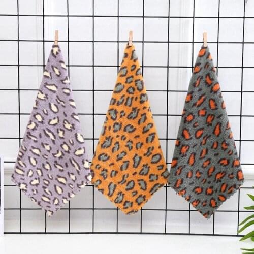 3PCS Kitchen Hand Towels Super Absorbent Leopard Print Breathable Washcloths Kitchen Washing Cloth Kitchen Cleaning Tools