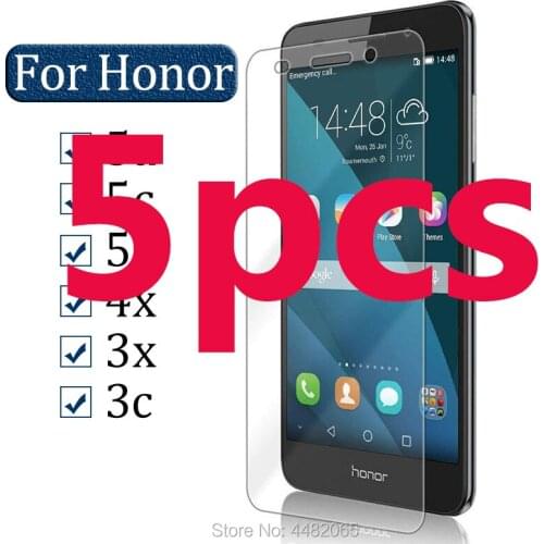 5PC Protective Glass On For Honor 5a Honor 5c Screen Protector 5x 4x 3x 3c For Huawei Honor a5 c5 x5 Tempered Glas 5 a c Film