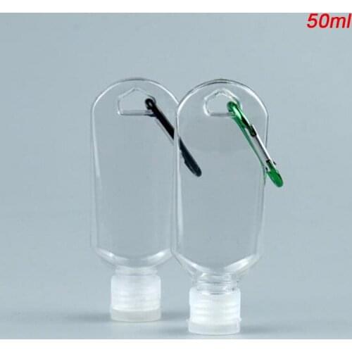50ml Refillable Bottle Plastic Carabiner Hook Bottle With Container Bottle Care Liquid Hand Sanitizer Container