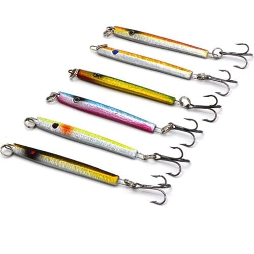 6pcs 5.7cm 10.6g Fishing Lure Top Water Bait Wobbler Treble Hooks Artificial Hard Baits Sea Fly Fishing lures