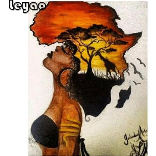 Diy 5d diamond painting African women Deer cross stitch ,Full square/Round diamond embroidery Rhinestones Mosaic art