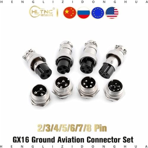 1set Aviation connectors gx16 with 2/3/4/5/6/7/8 Pin