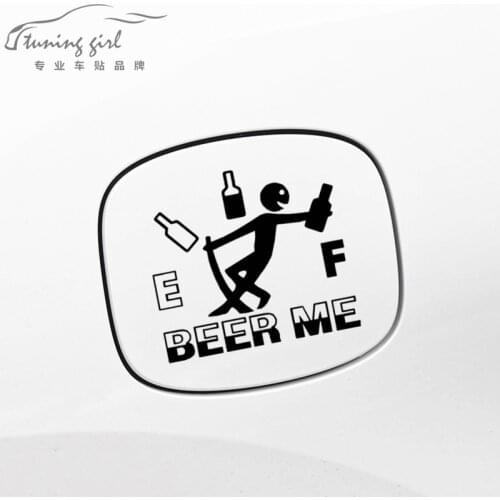 15CM*14CM Car Stickers Beer Me Funny Creative Decoration Decals For Fuel Tank Cap Auto Tuning Styling Vinyls D30