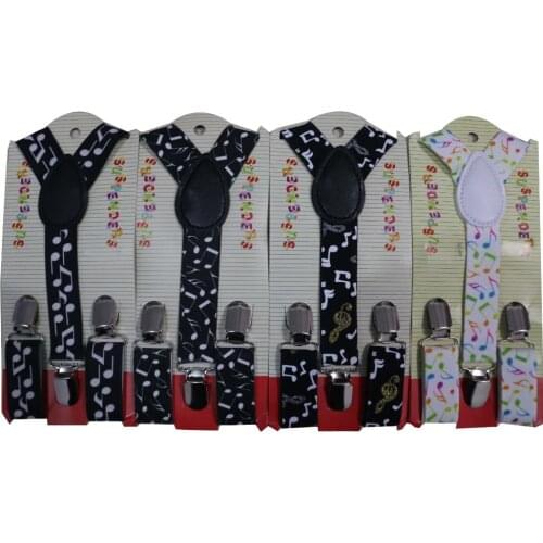 Free Shipping 2019 New Cute Kids Child Toddler Black White Music Note Suspenders For Boys Girls
