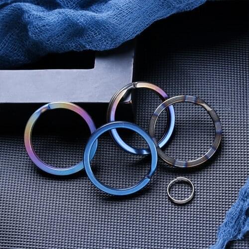 1/2 Pcs Titanium Alloy EDC Keychain Portable Keyring Buckle Circle Clip 10~32mm Key Ring Outdoor Camping Travel Tools